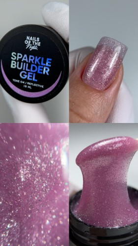 NAILSOFTHENIGHT Sparkle Builder gel 04 - różowy żel budujący z drobinką odblaskową, 15 ml 3