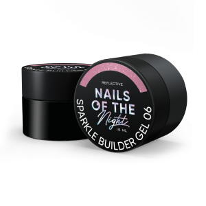 NAILSOFTHENIGHT Sparkle Builder gel 06- brzoskwiniowy żel budujący z drobinką odblaskową, 15 ml
