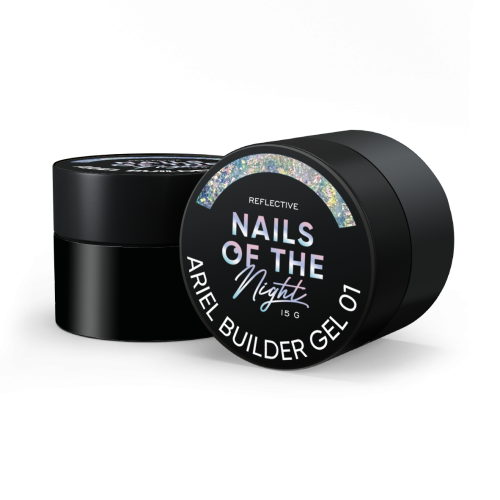 NAILSOFTHENIGHT Ariel Builder gel 01 - żel budujący z płatkami juki, 15 ml 1