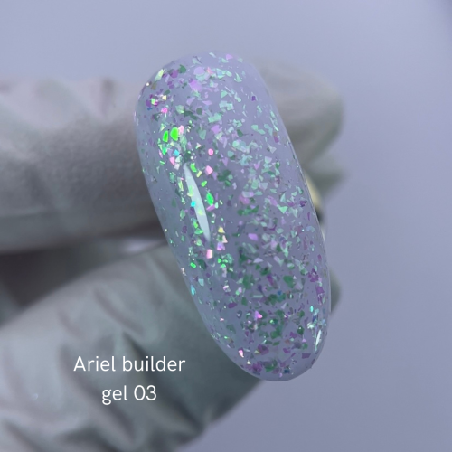 NAILSOFTHENIGHT Ariel Builder gel 03 - żel budujący z płatkami juki, 15 ml  2