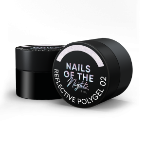 NAILSOFTHENIGHT Reflective Polygel 02 - jasno-różówy płynny akrylożel z efektem "flash", 15 ml