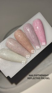 NAILSOFTHENIGHT Reflective Polygel 05 - różowy płynny akrylożel z efektem "flash", 15 ml