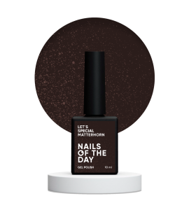 NAILSOFTHEDAY Let's special Matterhorn - czekoladowo-brązowy lakier hybrydowy ze złotą drobinką, 10 ml