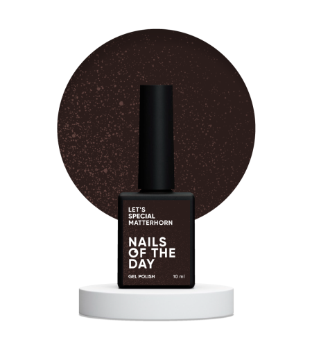 NAILSOFTHEDAY Let's special Matterhorn - czekoladowo-brązowy lakier hybrydowy ze złotą drobinką, 10 ml  1