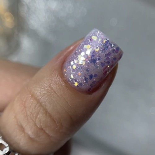 NAILSOFTHENIGHT Brokat gel 01 - fioletowy żel do zdobień z brokatem, 5 g  3