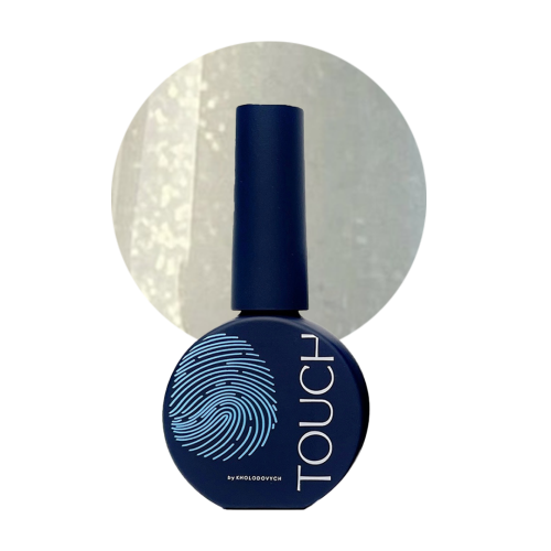 TOUCH Cover base Milk shine - biała z brokatem półprzezroczysta baza hybrydowa, 13 ml 1