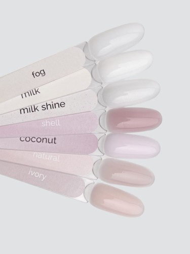 TOUCH Cover base Milk shine - biała z brokatem półprzezroczysta baza hybrydowa, 13 ml 4