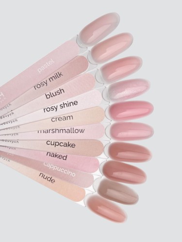 TOUCH Cover base Rosy shine - biało-różowa z brokatem półprzezroczysta baza hybrydowa, 13 ml  3