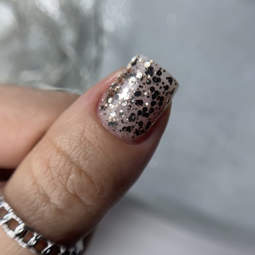 NAILSOFTHENIGHT Brokat gel 02 - złoty żel do zdobień z brokatem, 5 g 3