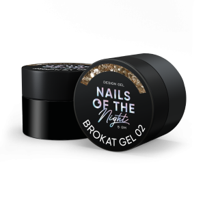 NAILSOFTHENIGHT Brokat gel 02 - złoty żel do zdobień z brokatem, 5 g