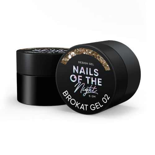 NAILSOFTHENIGHT Brokat gel 02 - złoty żel do zdobień z brokatem, 5 g 1