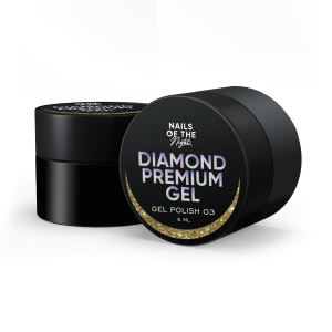 NAILSOFTHENIGHT Diamond Premium gel/gel polish 03 - złoty z metalowymi płatkami lakier hybrydowy, 5 ml