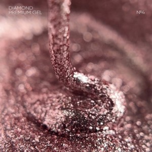 NAILSOFTHENIGHT Diamond Premium gel/gel polish 04 - różowo-złoty z metalowymi płatkami lakier hybrydowy, 5 ml