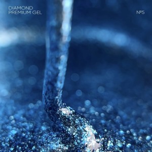NAILSOFTHENIGHT Diamond Premium gel/gel polish 05 - blękitny z metalowymi płatkami lakier hybrydowy, 5 ml