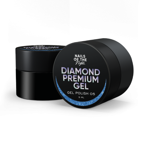 NOTN_Diamond gel premium-05_Product card.pngNAILSOFTHENIGHT Diamond Premium gel/gel polish 05 - blękitny z metalowymi płatkami lakier hybrydowy, 5 ml 1