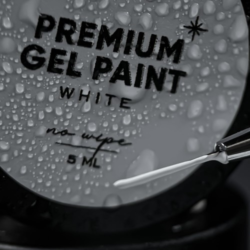 NAILSOFTHEDAY Premium gel paint White no wipe - farbka bez lepkiej warstwy, 5 ml 2