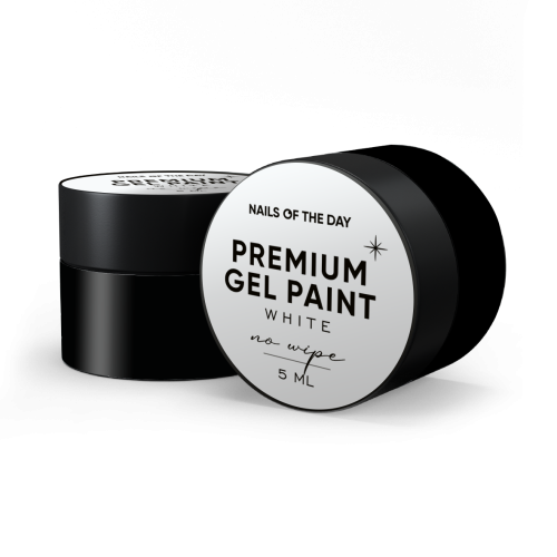 NAILSOFTHEDAY Premium gel paint White no wipe - farbka bez lepkiej warstwy, 5 ml 1