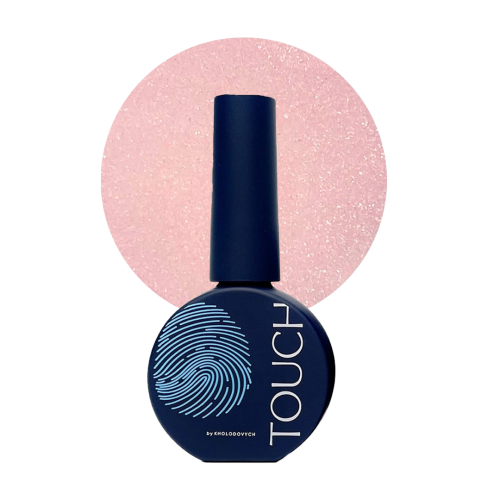 TOUCH Cover base Gloss 3 - mleczno-beżowa półprzezroczysta baza ze srebrnym brokatem, 13 ml 1